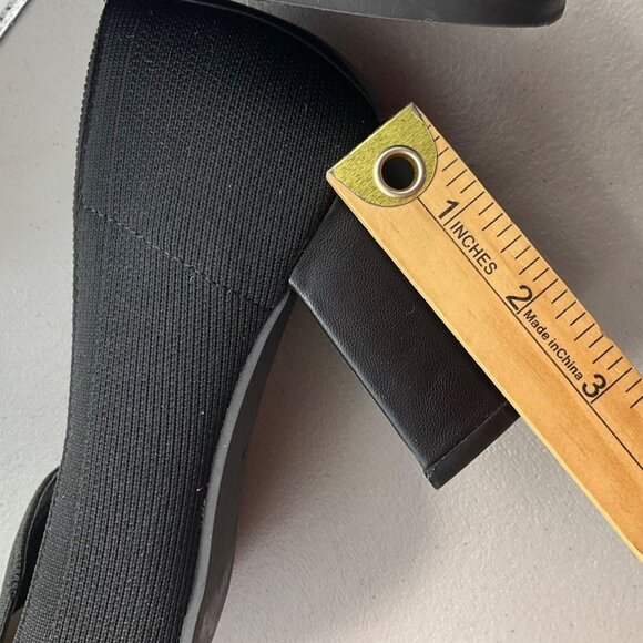 Adrienne Vittadini 9 Britanny Black Heeled Knit Loafers Minimalist Old Money - Picture 13 of 14